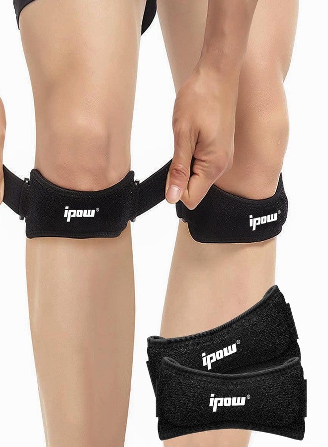 IPOW Patella Tendon Knee Strap 2 Pack Knee Pain Relief & Patella Stabilizer Knee Strap, Patellar Tendon Support Strap, Knee Brace for Running, Hiking, Soccer, Basketball, Jumpers Knee, Tennis, Volleyball & Squats - Image 1